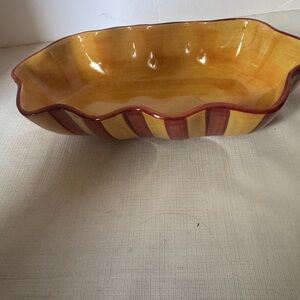 Unique Fun Gail Pittman SIENNA 10-3/4" Glossy Ruffled Serving Bowl EUC